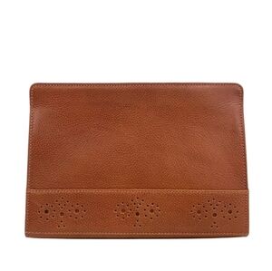 Tiffany & Co Brown Leather Clutch With Peforated Detailing